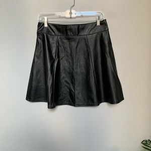 Faux Leather Black Skater Skirt ⚡️